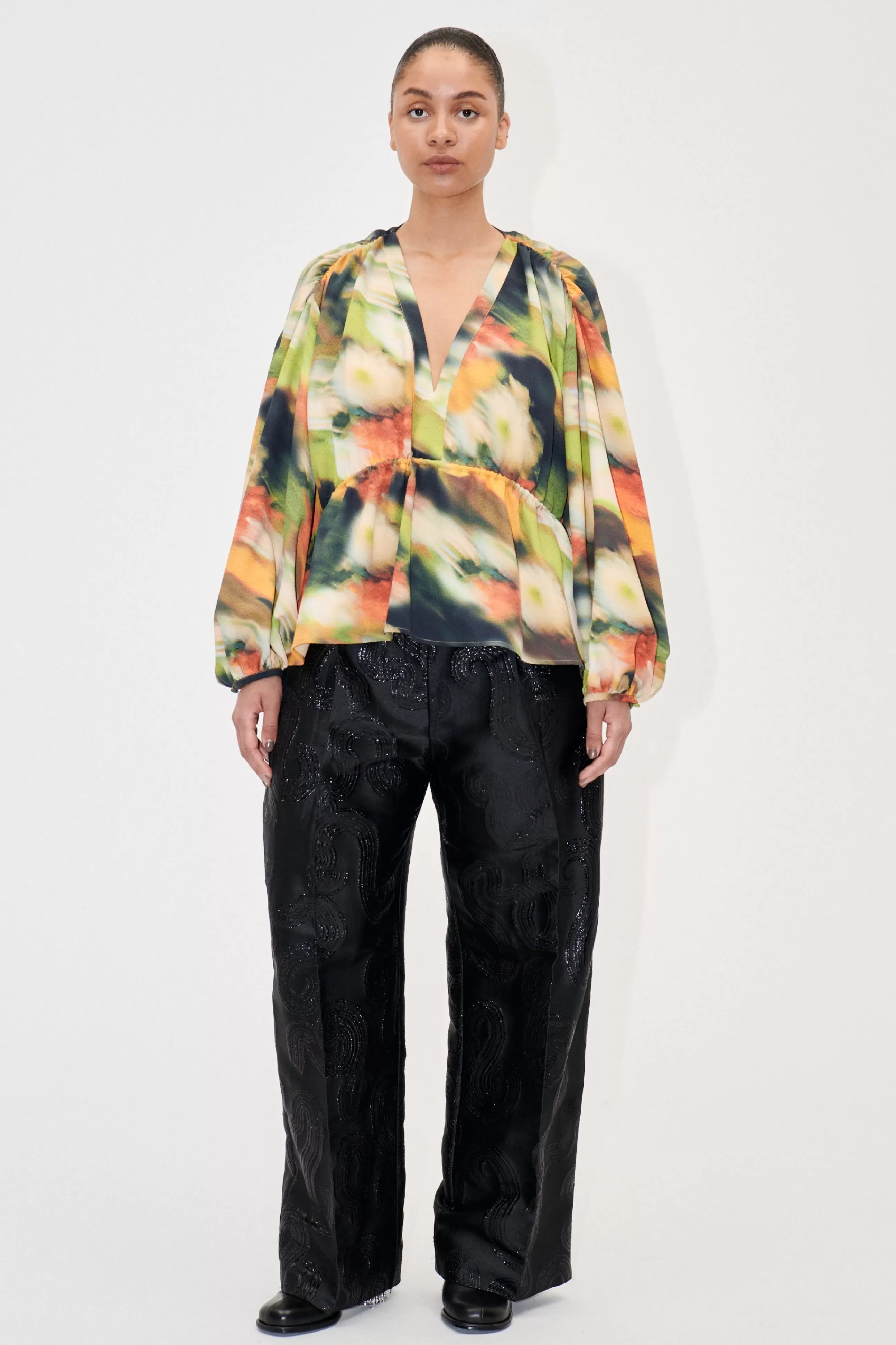 STINE GOYA Toni Blouse - Flowers In Fast Motion