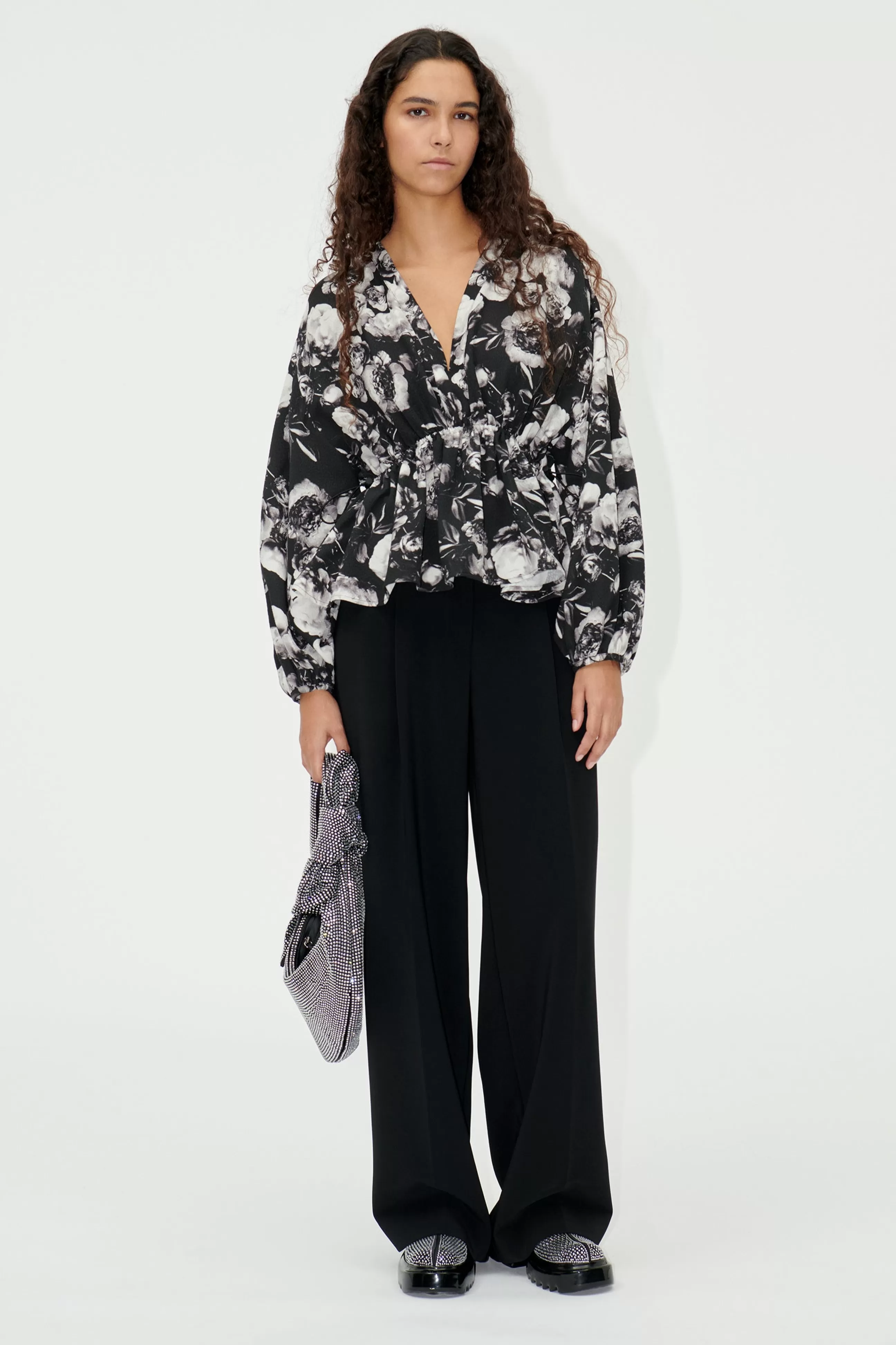 STINE GOYA Toni Blouse - Metalized Peonies